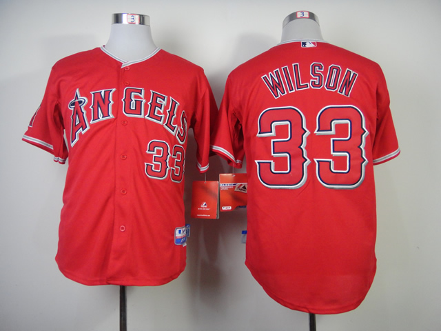 Men Los Angeles Angels 33 Wilson Red MLB Jerseys
